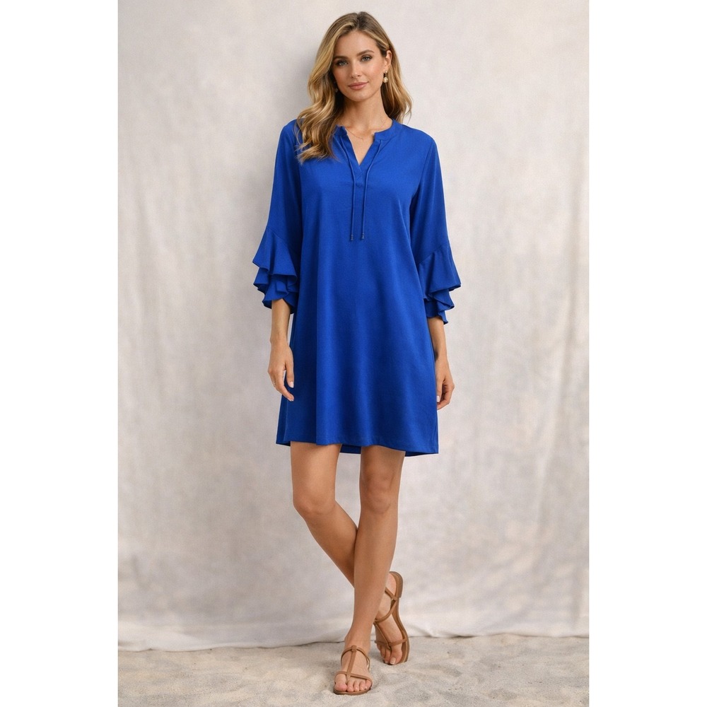 NWT Vince Camuto Womens 480 Deep Azure Spring Injections Dress Plus 1X